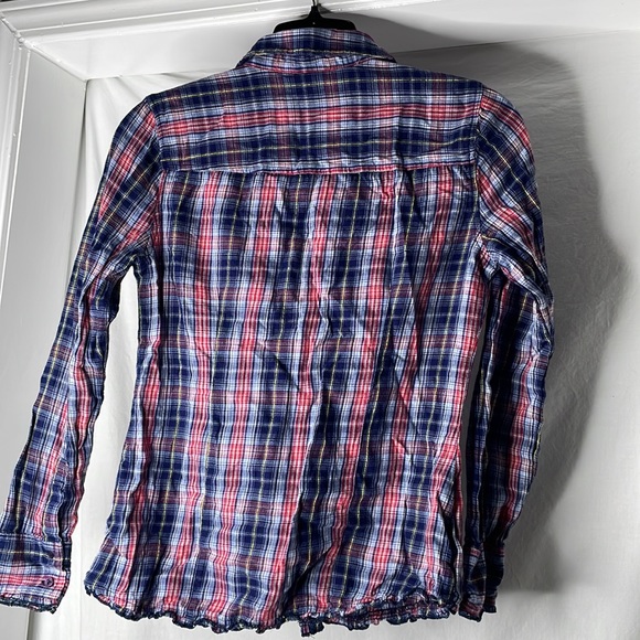 Justice size 20 100% cotton red and blue check button down - Picture 6 of 10